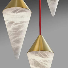 Serena Alabaster Contemporary Alabaster Cone Chandelier - JutuLight