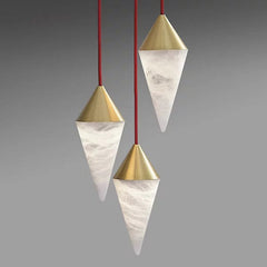 Serena Alabaster Contemporary Alabaster Cone Chandelier - JutuLight