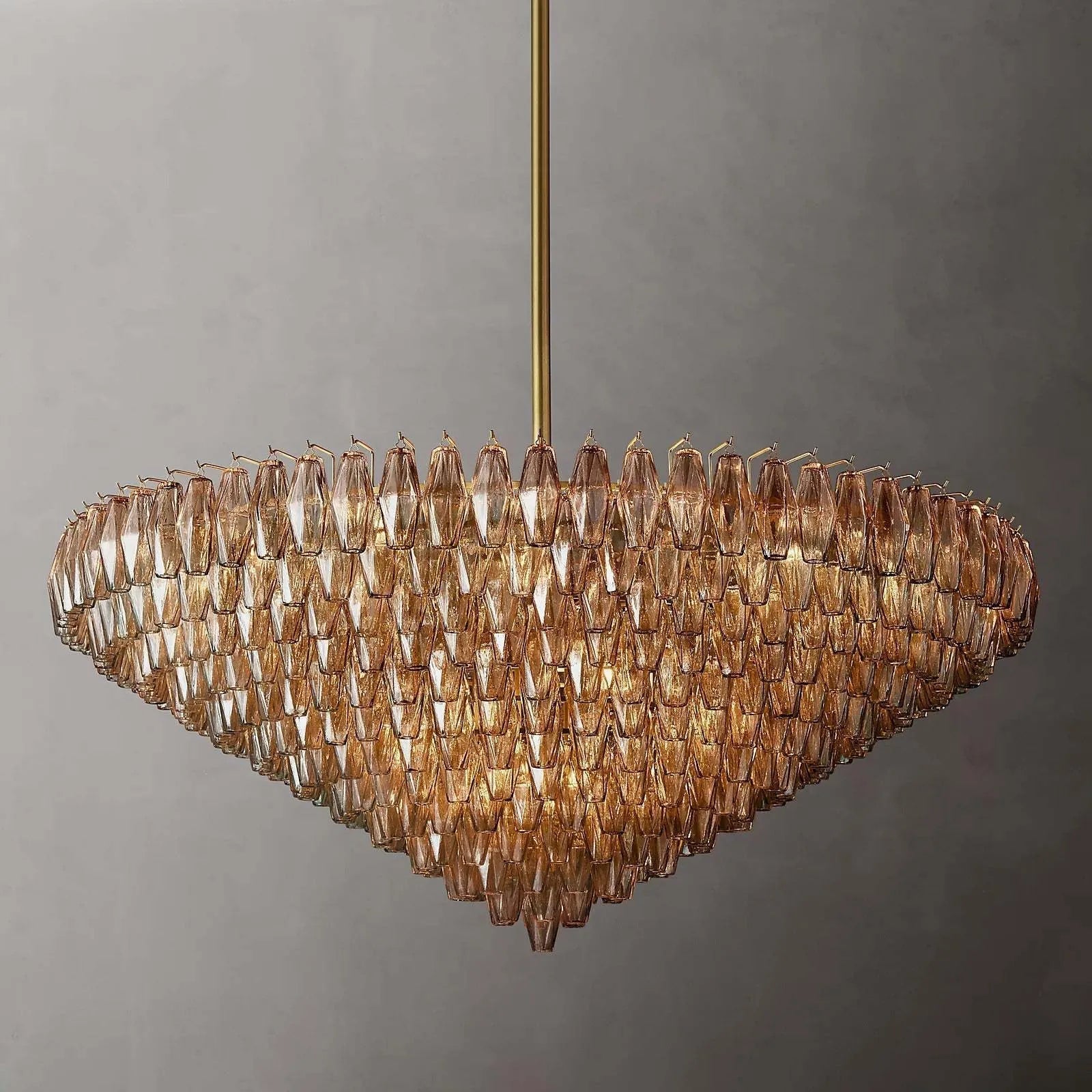 Chiara Glass Multi-Tier Round Chandelier 61" - JutuLight
