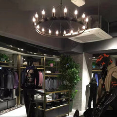 Caminy Vintage Filament Round Chandelier 26" - JutuLight