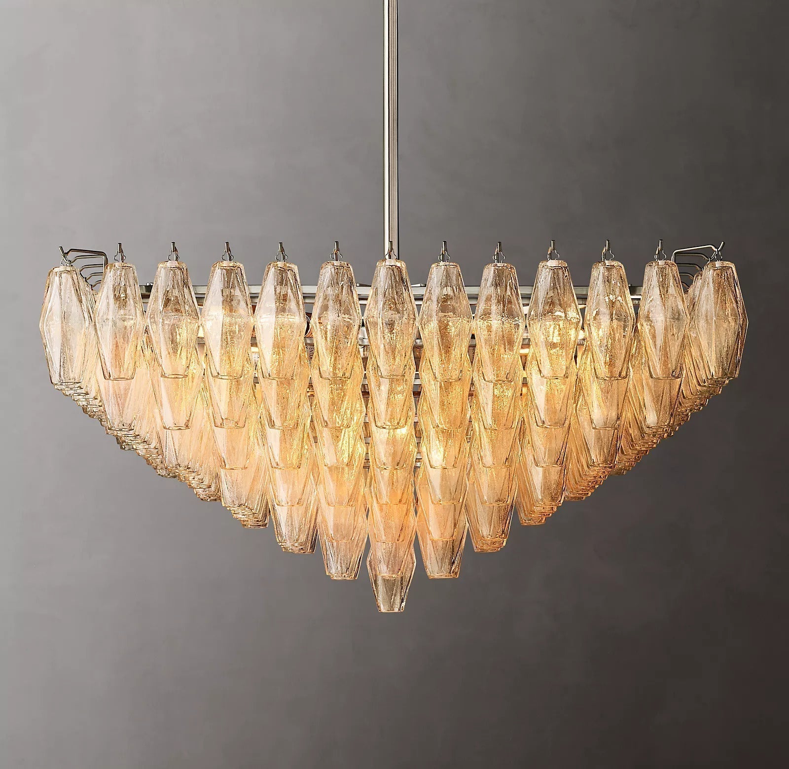 Chiara Glass Multi-Tier Square Chandelier 32"SQ - JutuLight