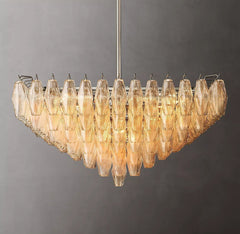 Chiara Glass Multi-Tier Square Chandelier 32"SQ - JutuLight
