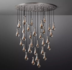 Raindrop Round Chandelier 60", Rain Chandelier - JutuLight