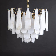 Alabaster Feathery Chandelier - JutuLight