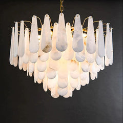 Alabaster Feathery Chandelier - JutuLight