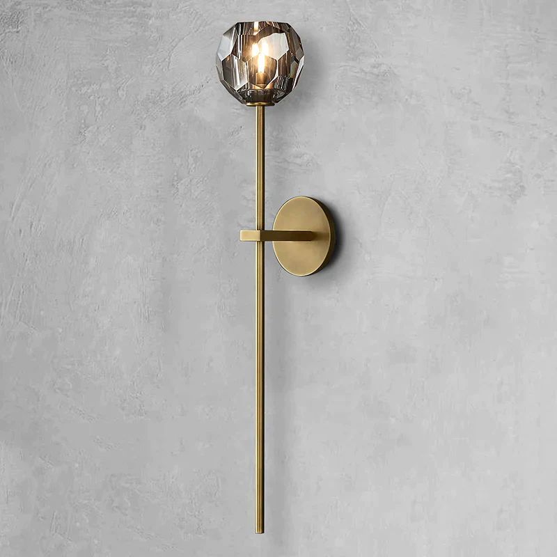 Boule Smoke Crystal Grand Wall Sconce - JutuLight