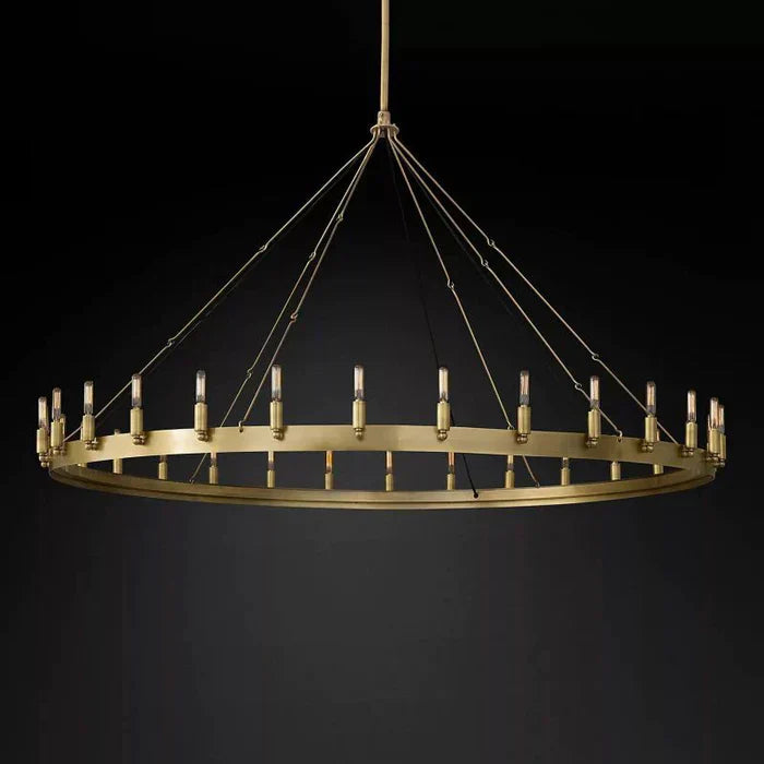 Caminy Vintage Filament Round Chandelier 63" - JutuLight