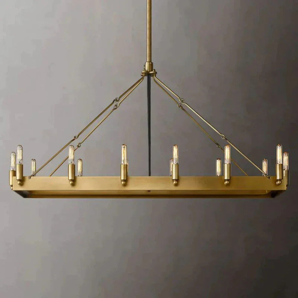 Caminy Vintage Filament Rectangular Chandelier - JutuLight