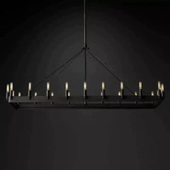 Caminy Vintage Filament Rectangular Chandelier - JutuLight