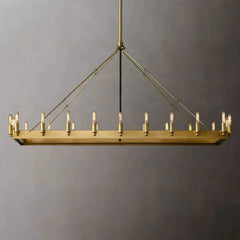 Caminy Vintage Filament Rectangular Chandelier - JutuLight