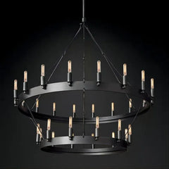 Caminy Vintage Filament 2-Tier Chandelier - JutuLight