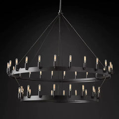 Caminy Vintage Filament 2-Tier Chandelier - JutuLight