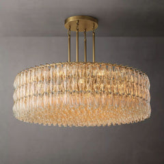 Chiara Glass Round Chandelier 61" - JutuLight