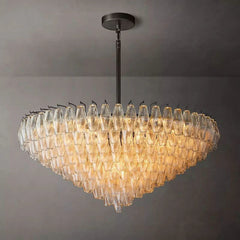 Chiara Glass Multi-Tier Round Chandelier 47" - JutuLight