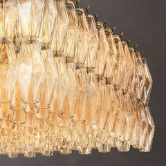 Chiara Clear Glass Rectangular Chandelier 74" - JutuLight