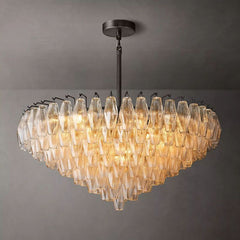 Chiara Clear Glass Tiered Round Chandelier 37" - JutuLight