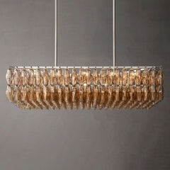 Chiara Glass Rectangular Chandelier 54" - JutuLight