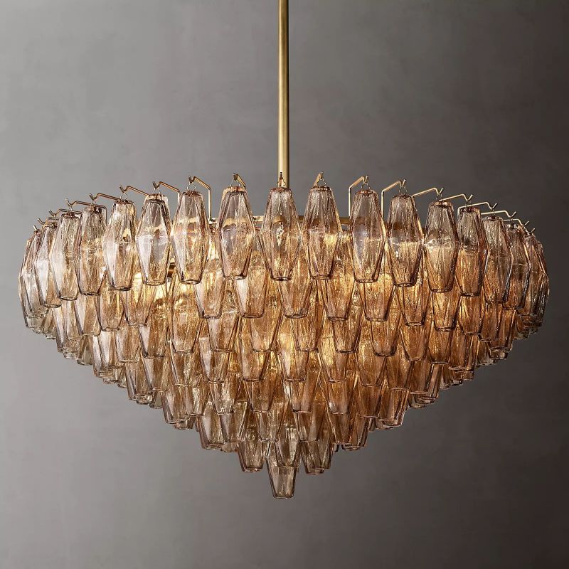 Chiara Smoke Glass Tiered Round Chandelier 37" - JutuLight