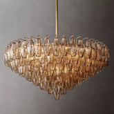 Chiara Smoke Glass Tiered Round Chandelier 37" - JutuLight