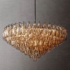 Chiara Smoke Glass Tiered Round Chandelier 37" - JutuLight