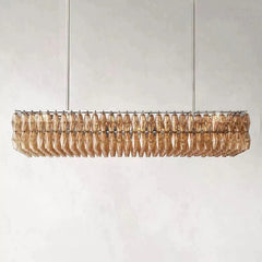 Chiara Smoke Glass Rectangular Chandelier 74" - JutuLight
