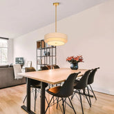Stylish Drum Living Room Fabric Pendant Light