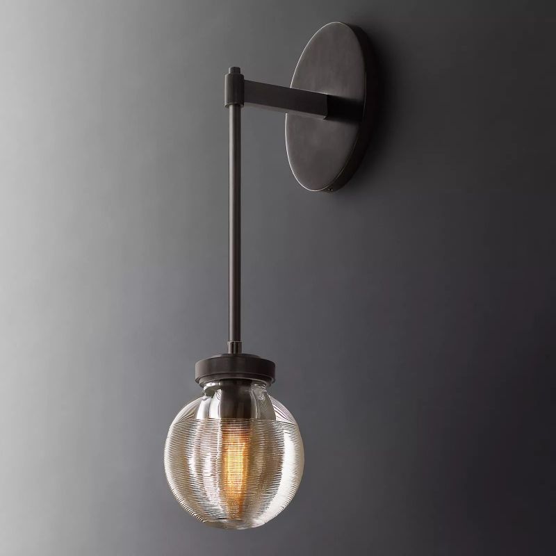 Popular Pearl Glass Ball Single-Head Wall Sconce(Rod) - JutuLight