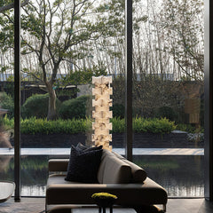 Stacked Alabaster Floor Lamp - JutuLight