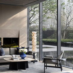 Stacked Alabaster Floor Lamp - JutuLight