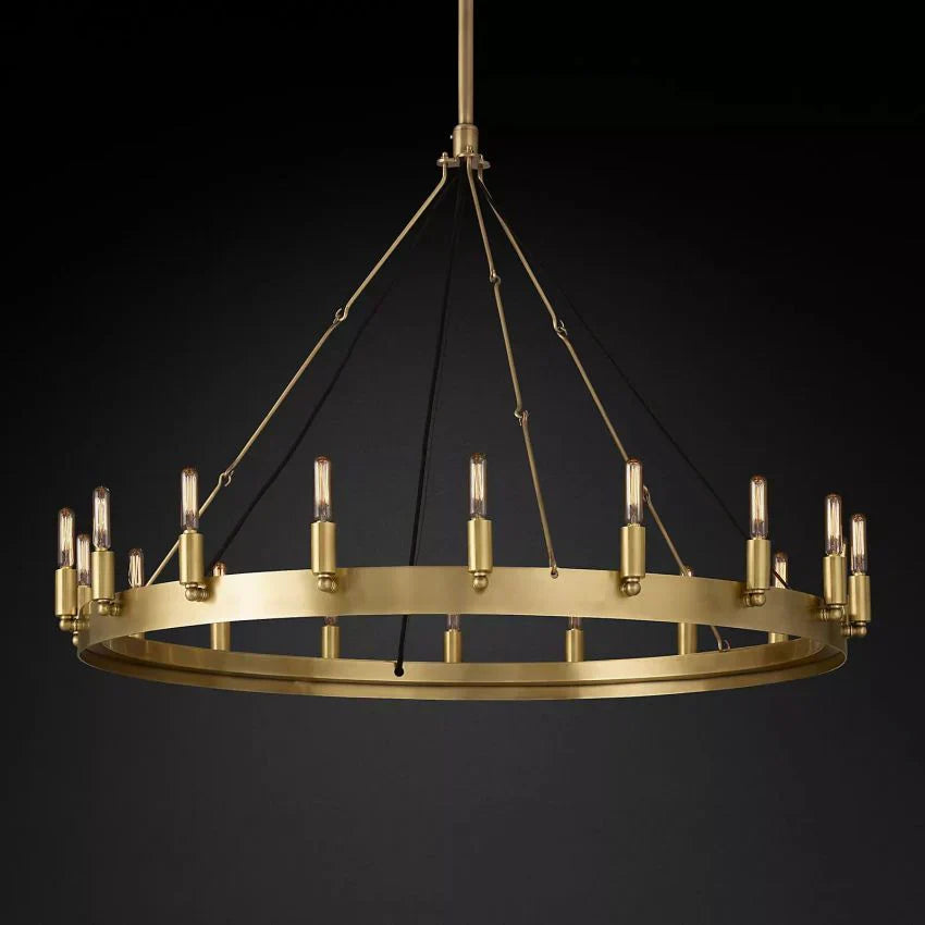 Caminy Vintage Filament Round Chandelier 38" - JutuLight
