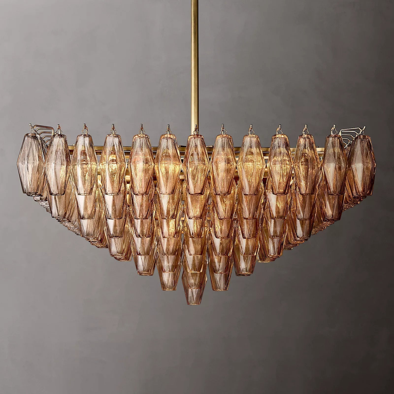 Chiara Glass Multi-Tier Square Chandelier 32"SQ - JutuLight