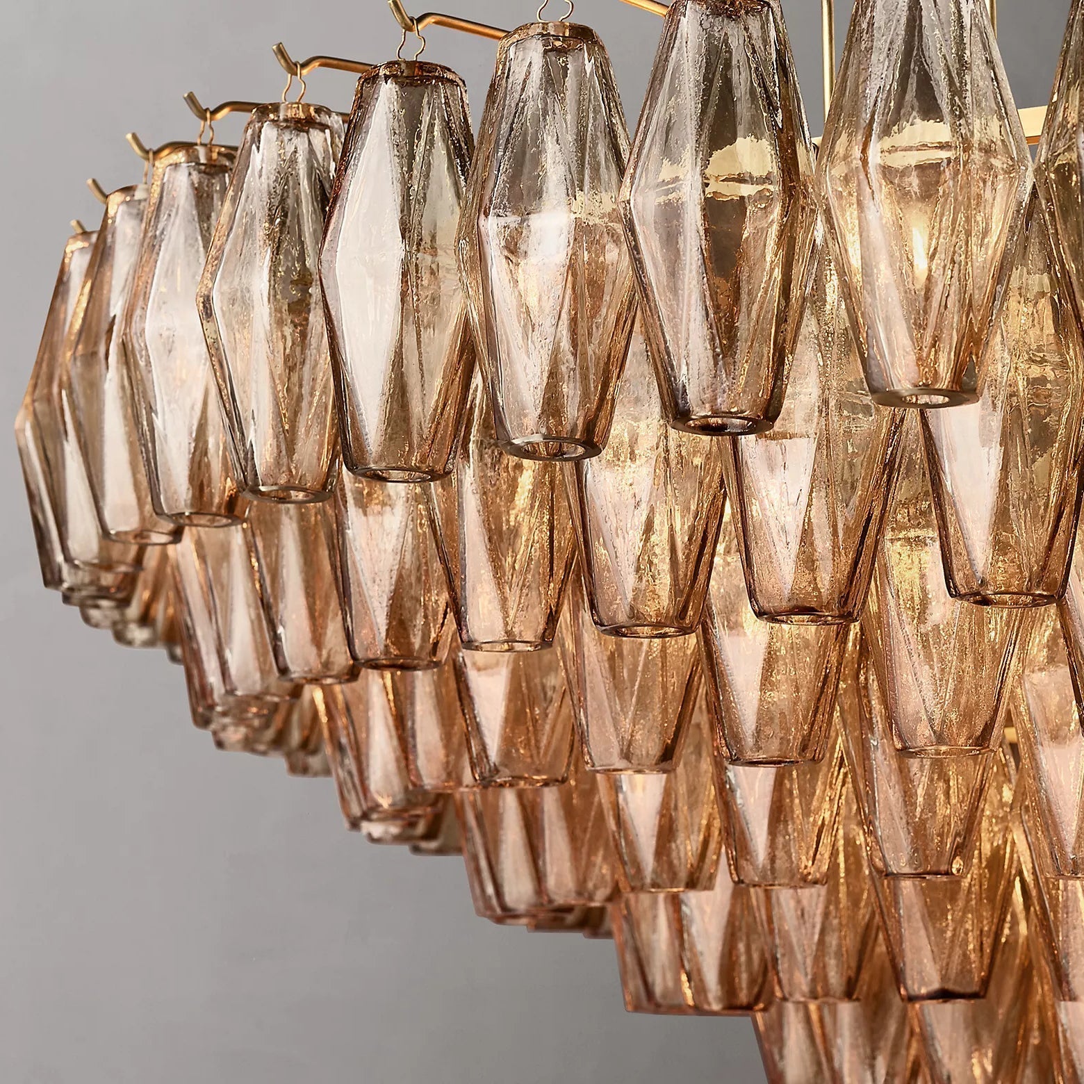 Chiara Glass Multi-Tier Round Chandelier 47" - JutuLight