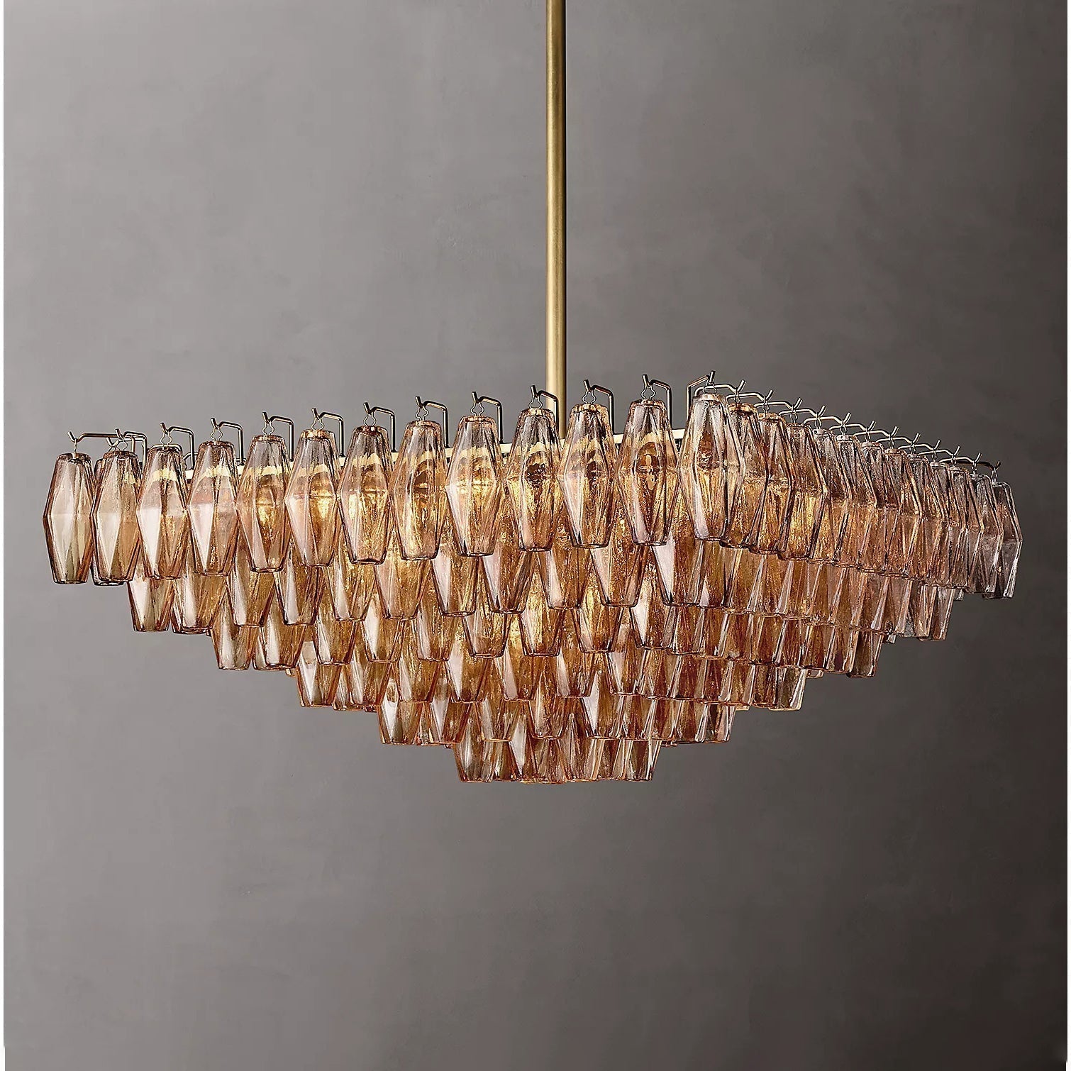 Chiara Glass Multi-Tier Square Chandelier 32"SQ - JutuLight