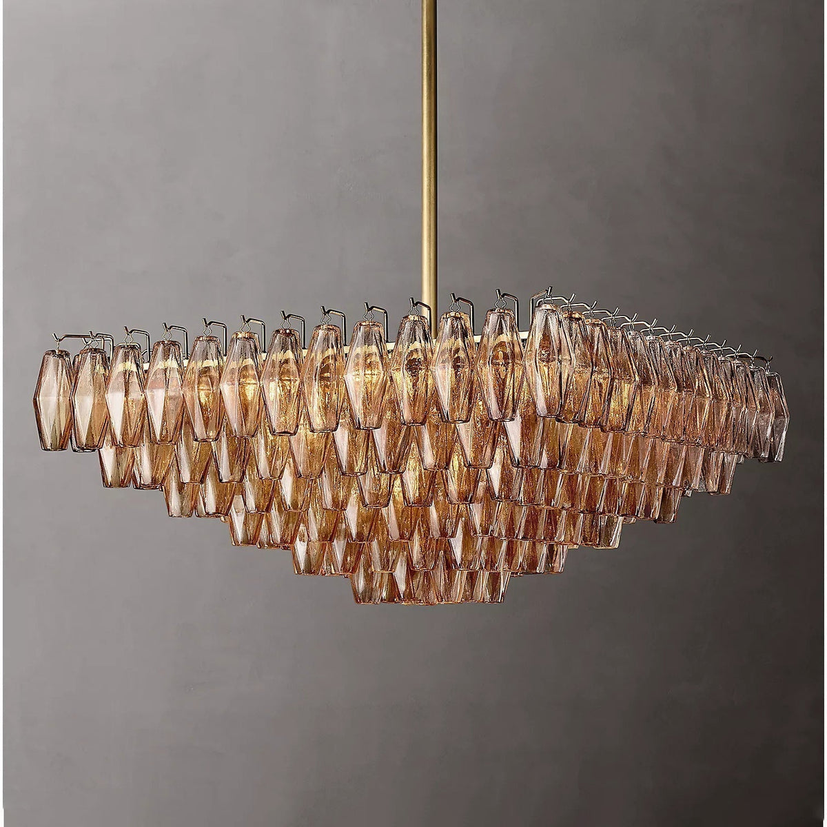 Chiara Glass Multi-Tier Square Chandelier 32"SQ - JutuLight
