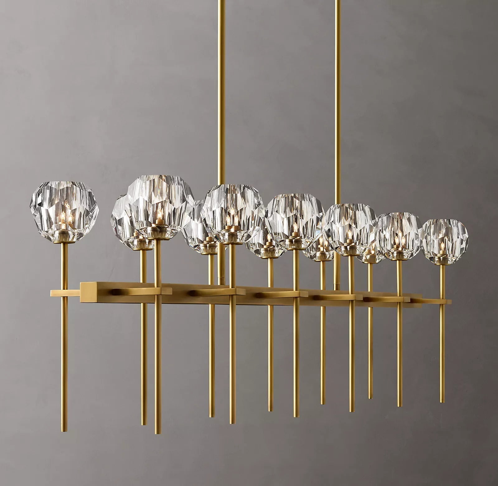 Boule Cristal Double Linear Chandelier 60" - JutuLight