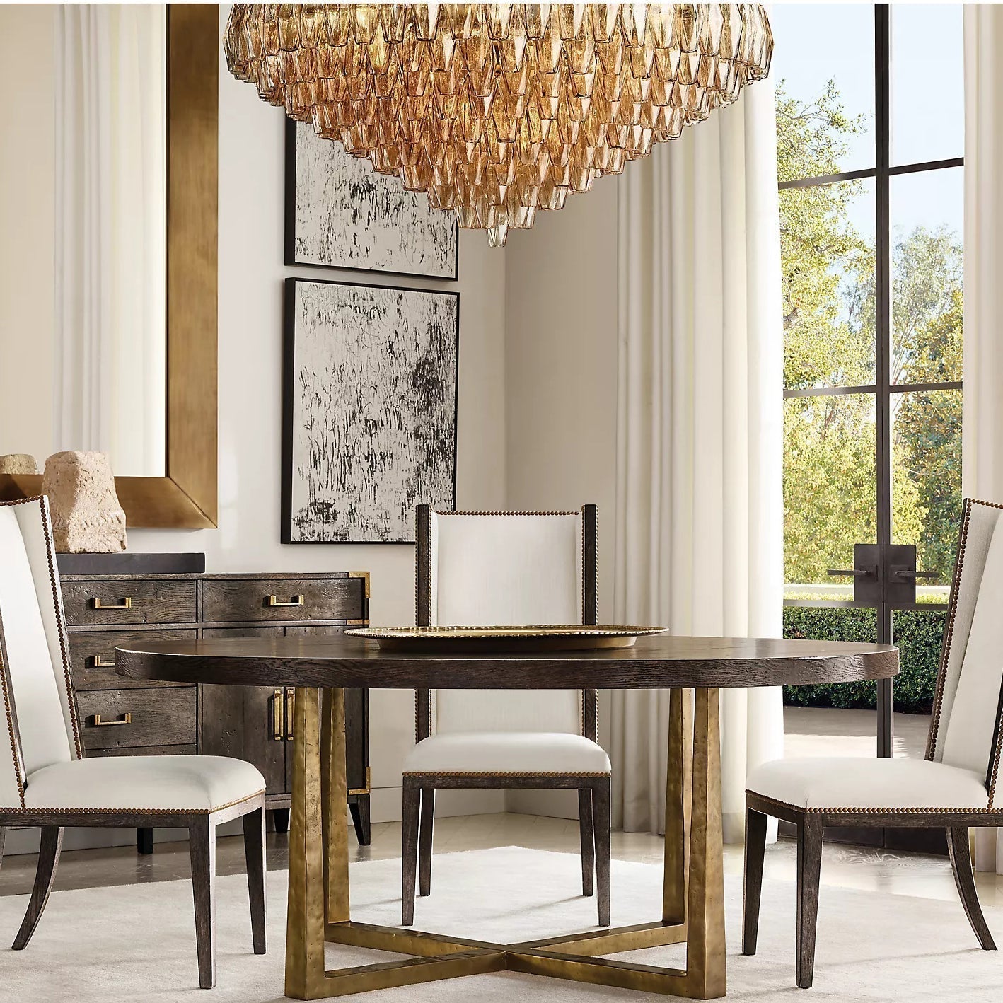 Chiara Glass Multi-Tier Round Chandelier 47" - JutuLight