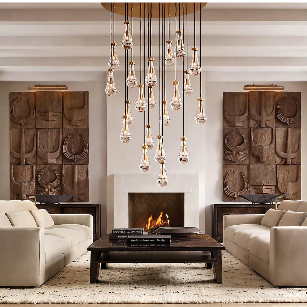 Raindrop Round Chandelier 60", Rain Chandelier - JutuLight