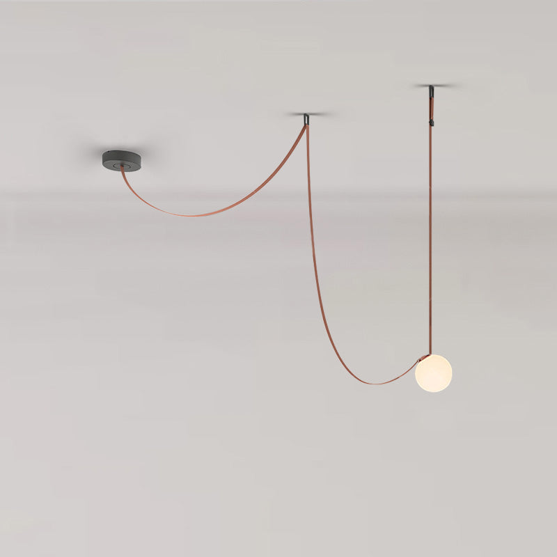 Globe Leather Pendant Light - JutuLight