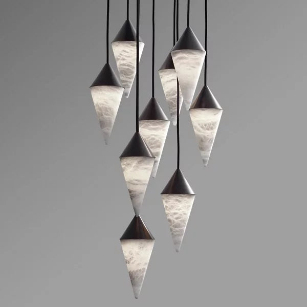 Serena Alabaster Contemporary Alabaster Cone Chandelier - JutuLight