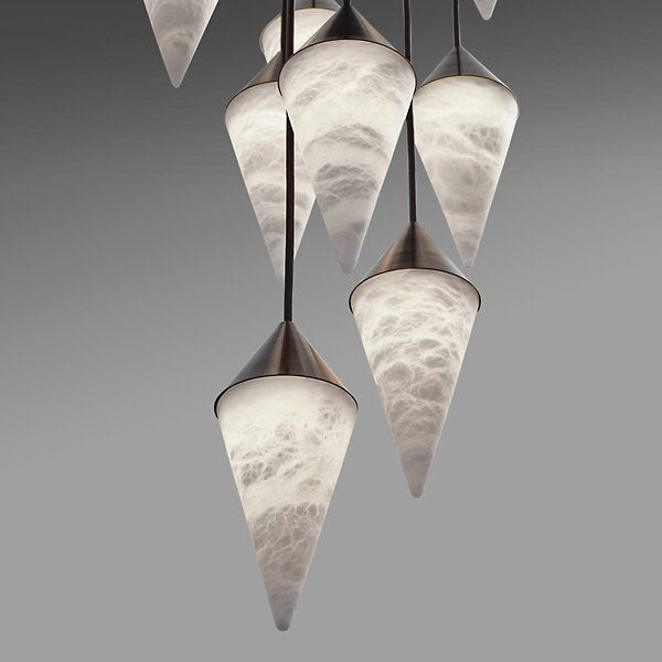 Serena Alabaster Contemporary Alabaster Cone Chandelier - JutuLight