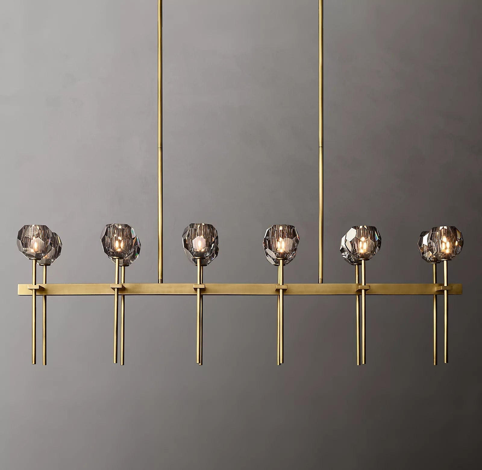 Boule Cristal Double Linear Chandelier 60" - JutuLight