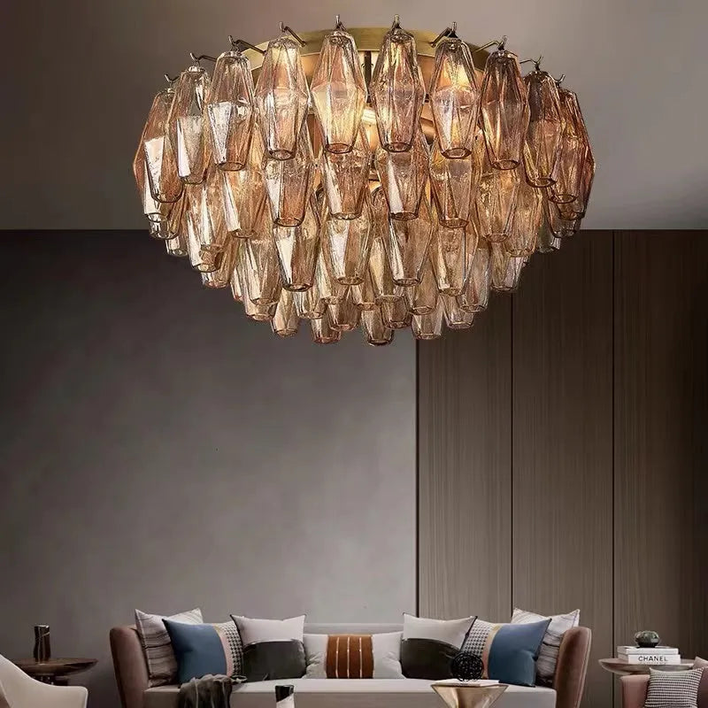 Chiaray Clear Glass Flushmount 17" - JutuLight
