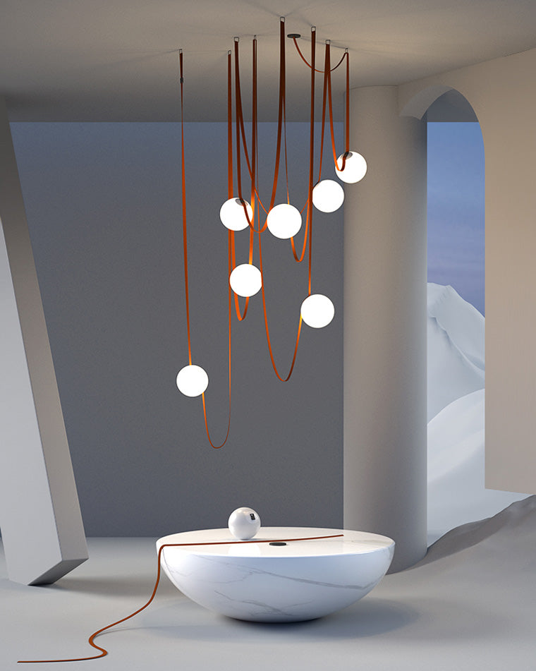 Globe Leather Pendant Light - JutuLight