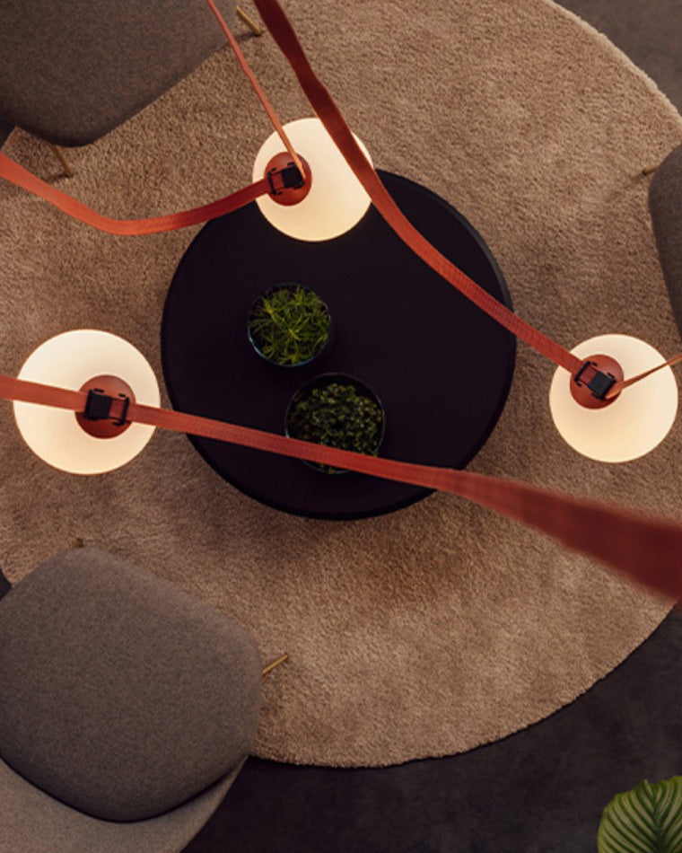Globe Leather Pendant Light - JutuLight