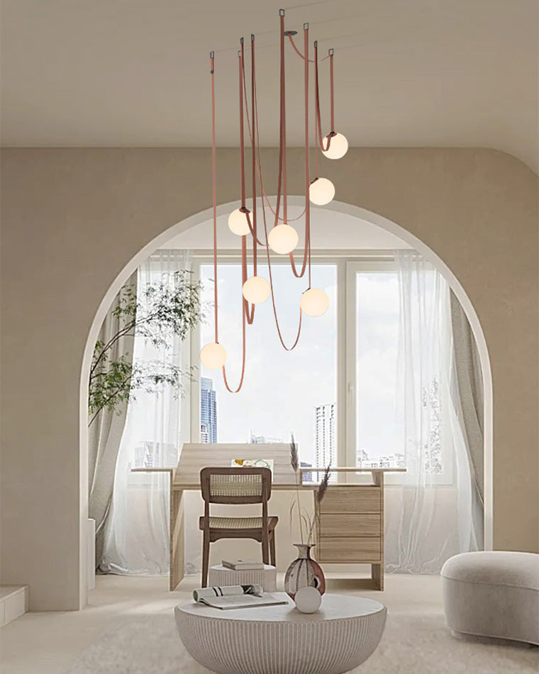 Globe Leather Pendant Light - JutuLight