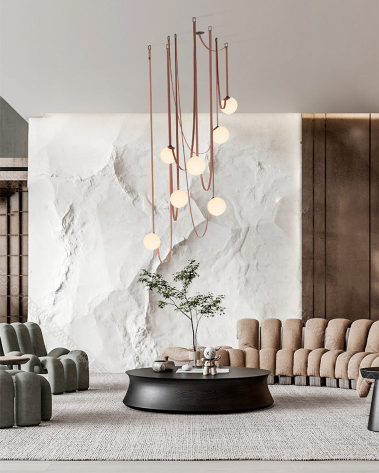 Globe Leather Pendant Light - JutuLight