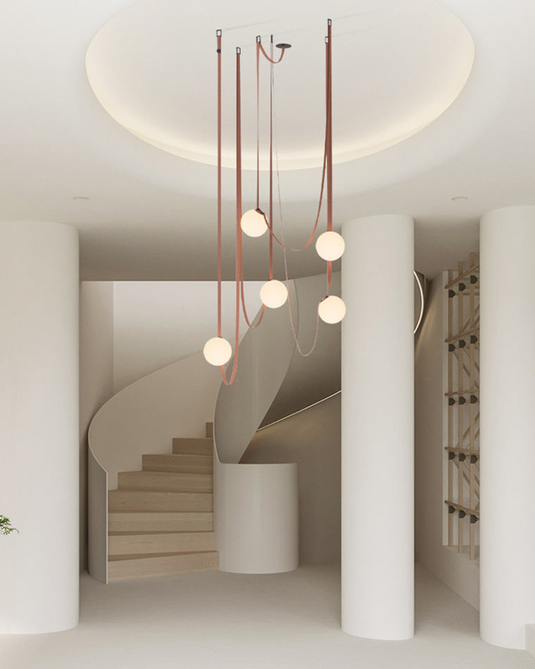Globe Leather Pendant Light - JutuLight