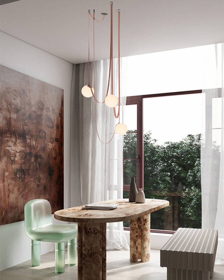 Globe Leather Pendant Light - JutuLight