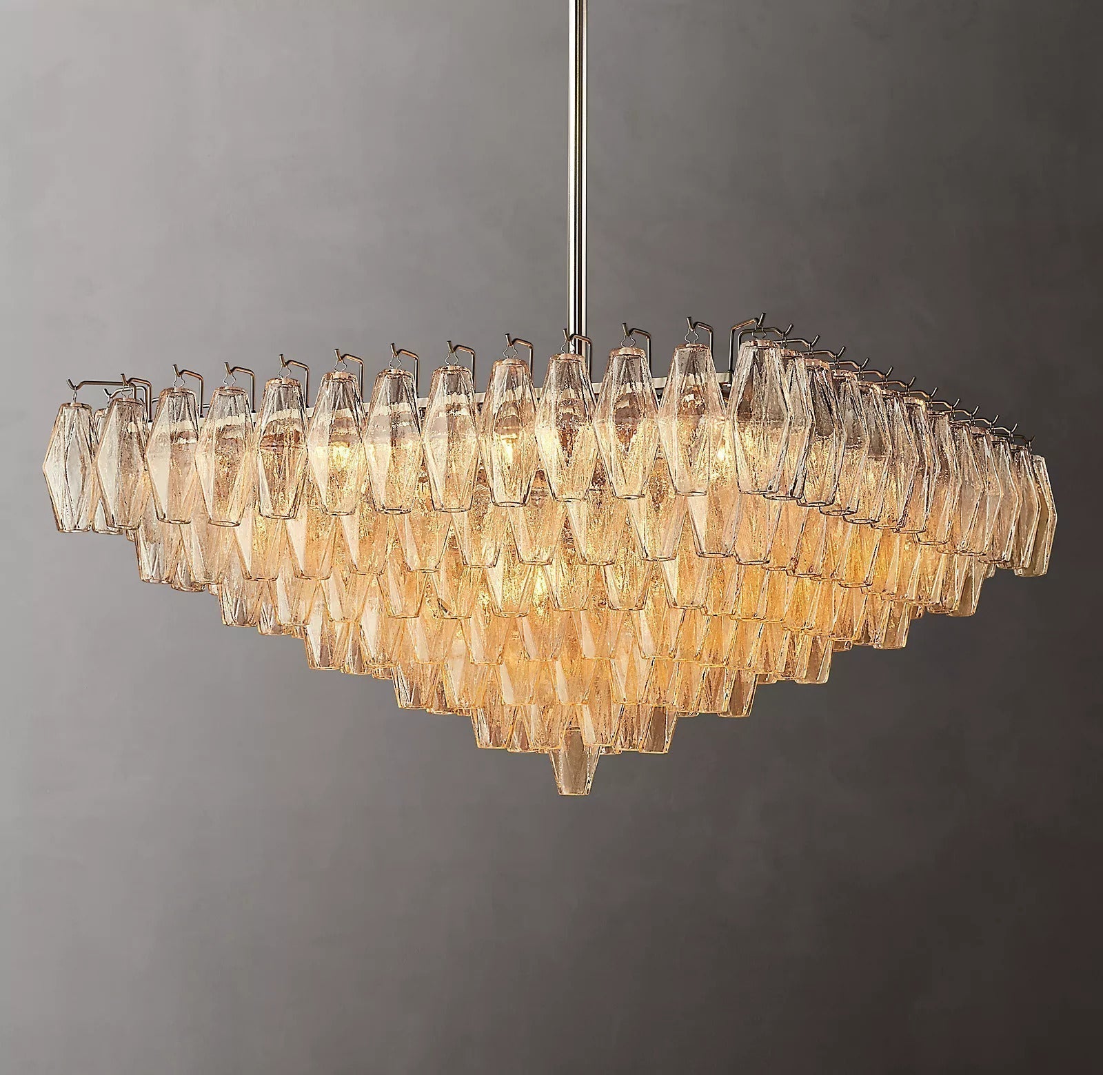 Chiara Glass Multi-Tier Square Chandelier 32"SQ - JutuLight