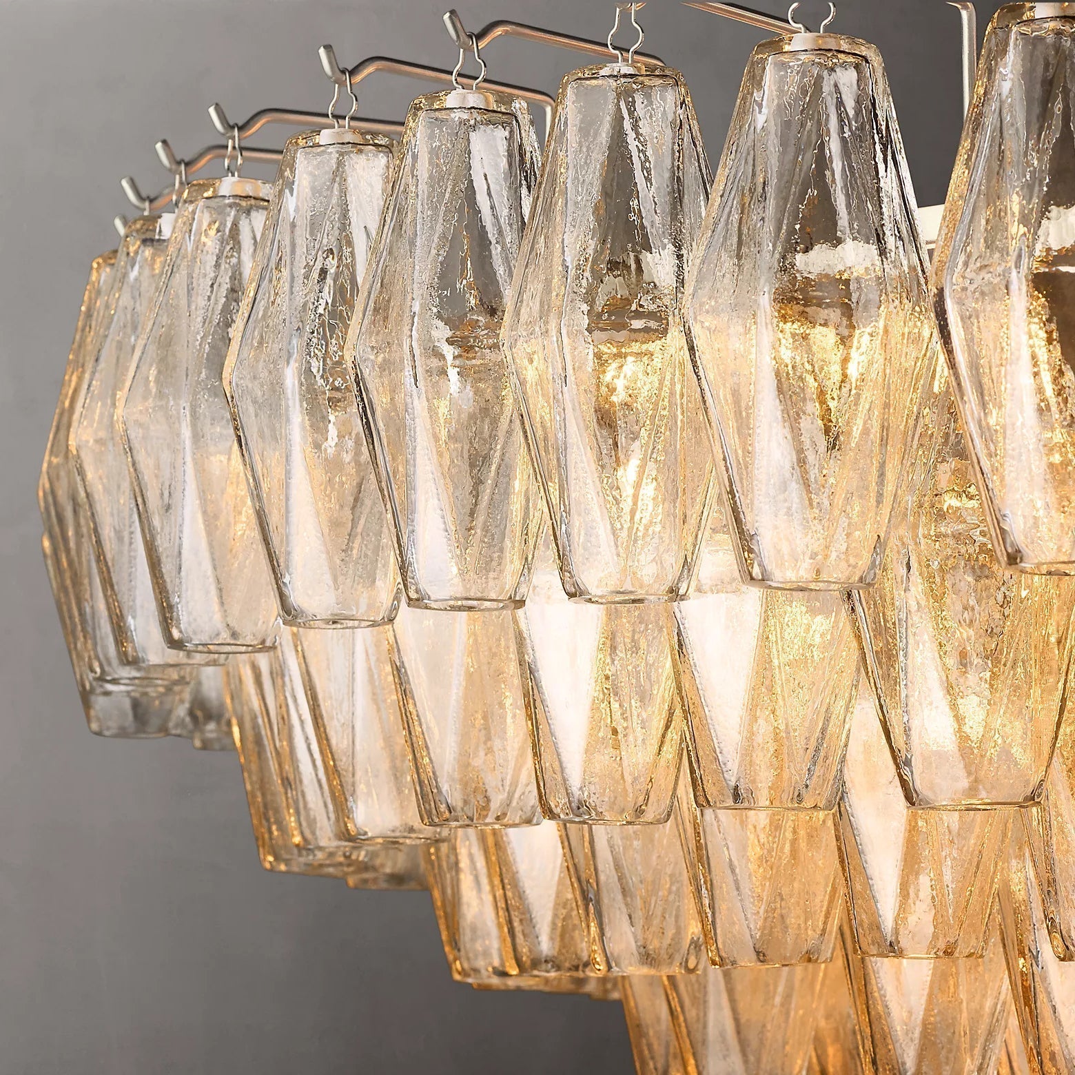 Chiara Glass Multi-Tier Round Chandelier 47" - JutuLight